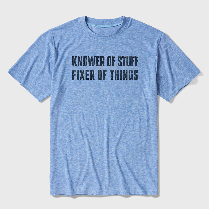 Knower Of Stuff Fixer Of Things Ultra Soft Heather Tee