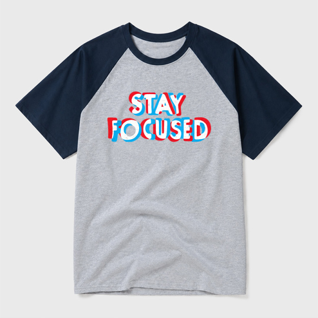 Stay Focused Geek Retro Raglan T-Shirt