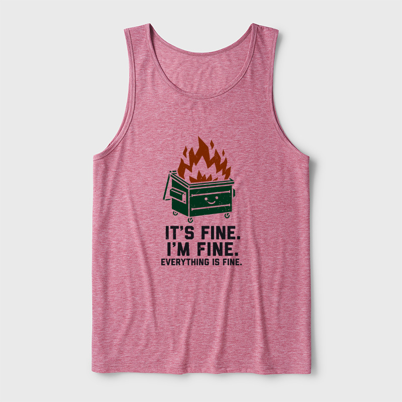Everything Is Fine Dumpster Fire Ultra Soft Heather Tank