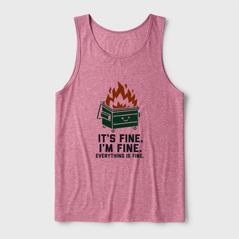 Everything Is Fine Dumpster Fire Ultra Soft Heather Tank