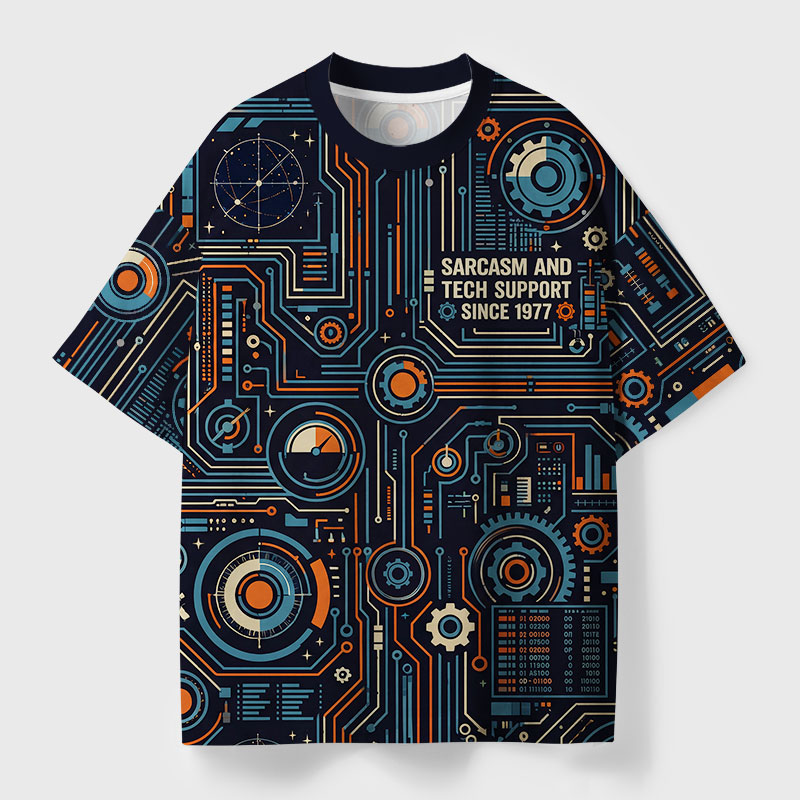 Providing Sarcasm and Tech Support Geek All-Over Print T-Shirt