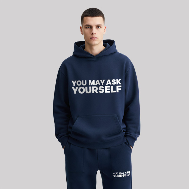 You May Ask Yourself Front and Back Printed Geek Fleece Hoodie Set