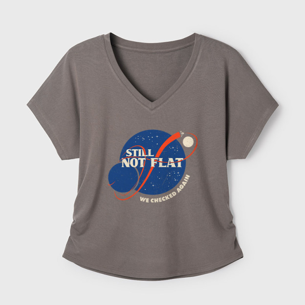 Still Not Flat Geek Dolman Sleeve V-Neck Shirt