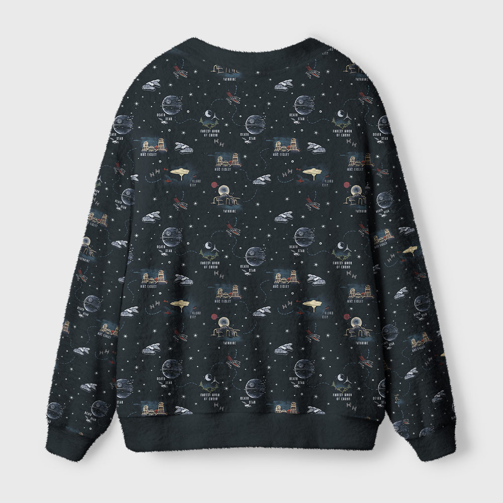 Space War Map Geek Ugly Cardigan Sweaters