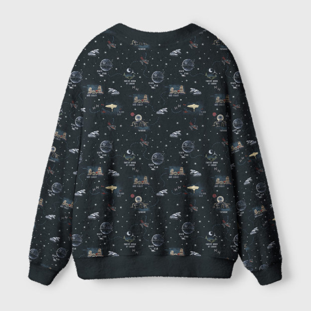 Space War Map Geek Ugly Cardigan Sweaters