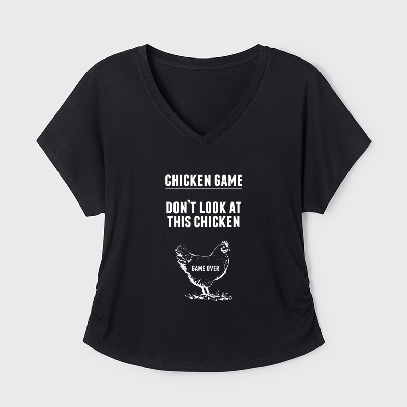 Chicken Game Geek Dolman Sleeve V-Neck Shirt