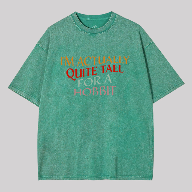 Im Actually Quite Tall For A Hobbit Geek Washed T-shirt