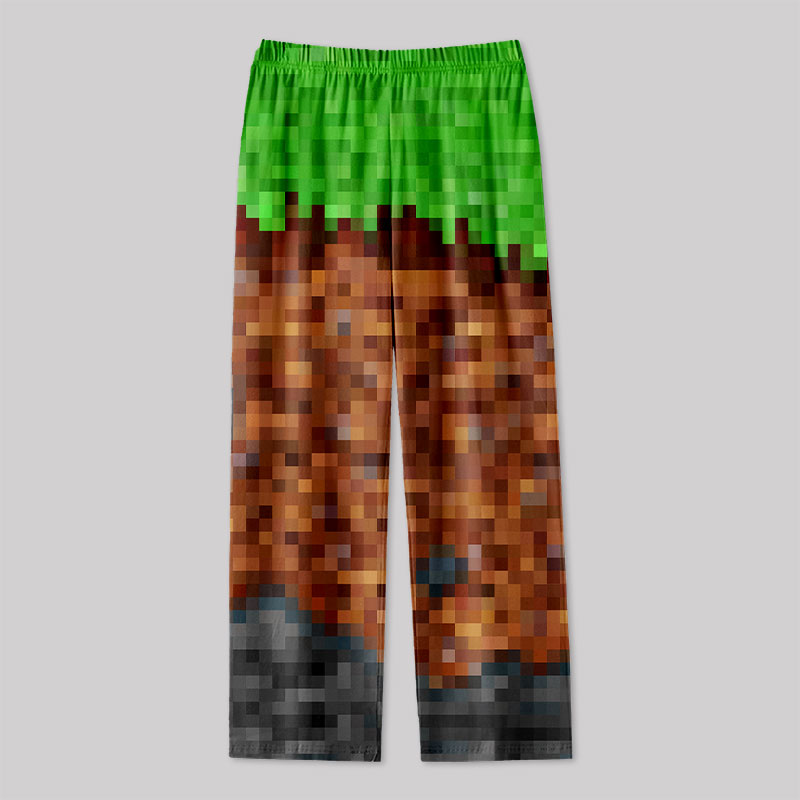 Video Games Grass Block Geek Loungewear Pants