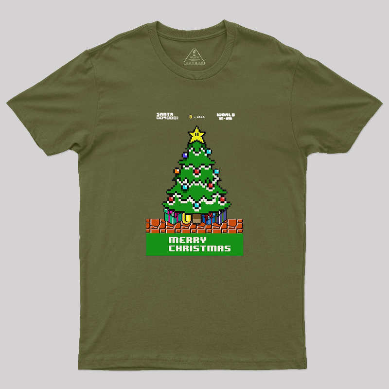 Pixel Merry Christmas Geek T-Shirt