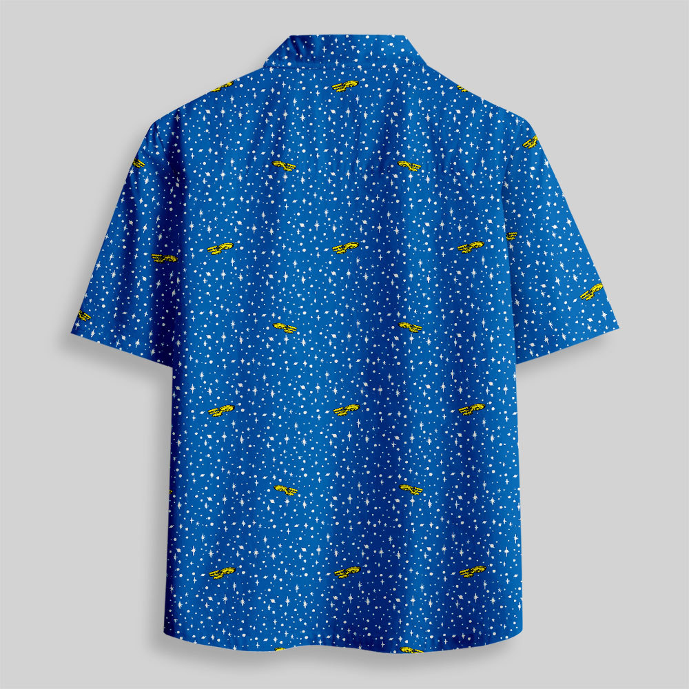 Minimalist Deep Space Explorer Button Up Pocket Shirt