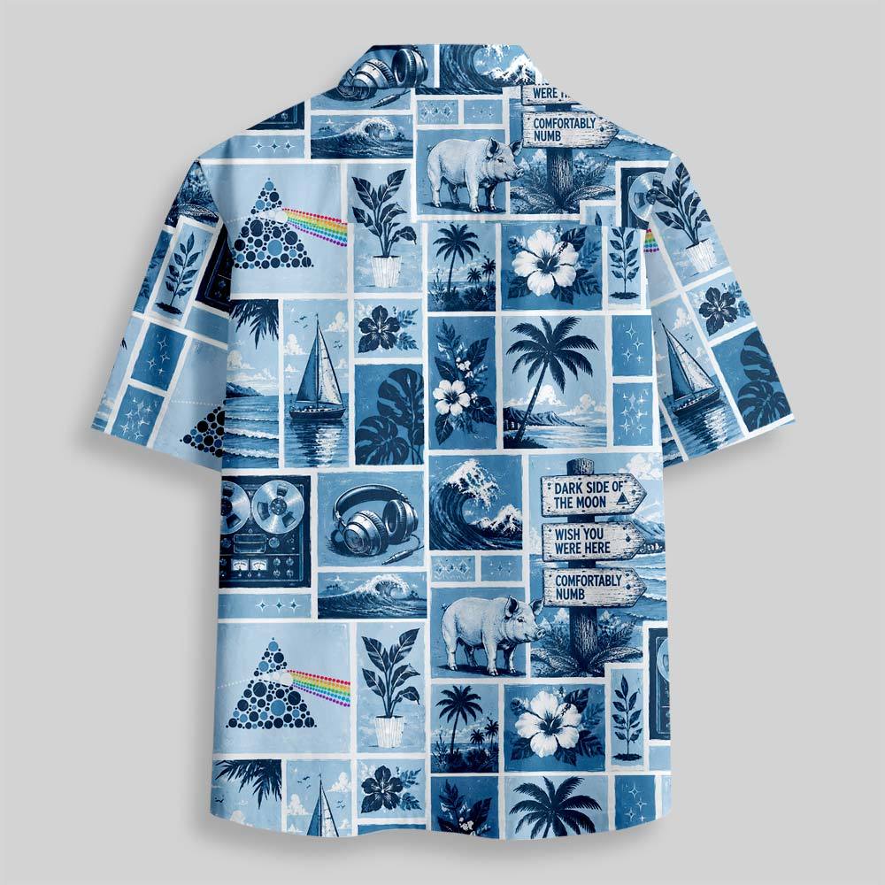 Prism Holiday In Blue Button Up Pocket Shirt