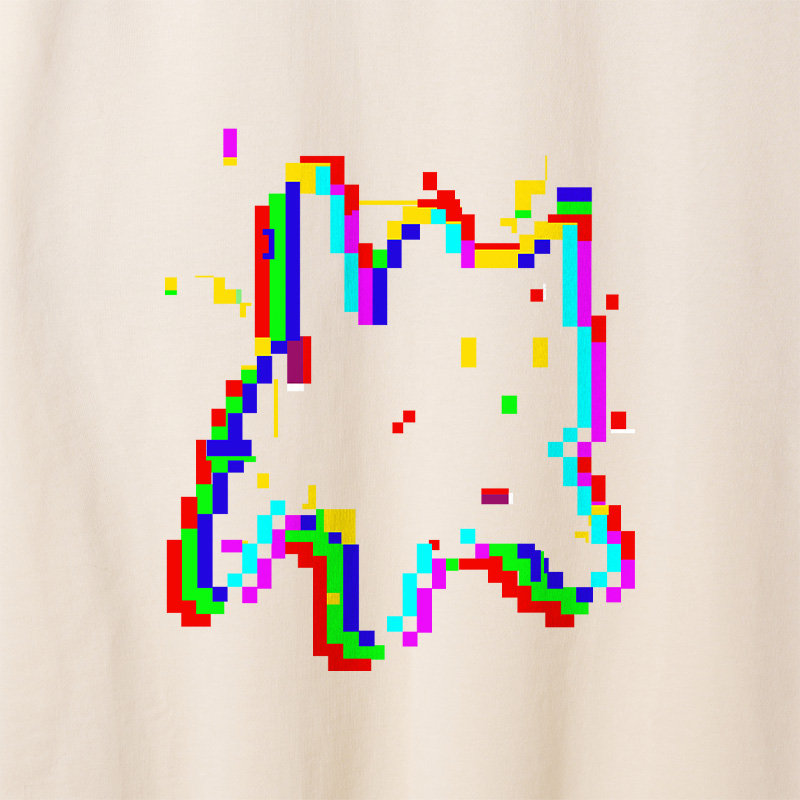 8 Glitch Geek Retro Raglan Long-Sleeve Tee
