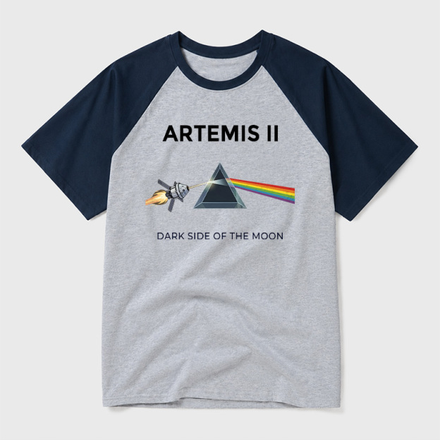 Dark Side of the Moon Geek Retro Raglan T-Shirt