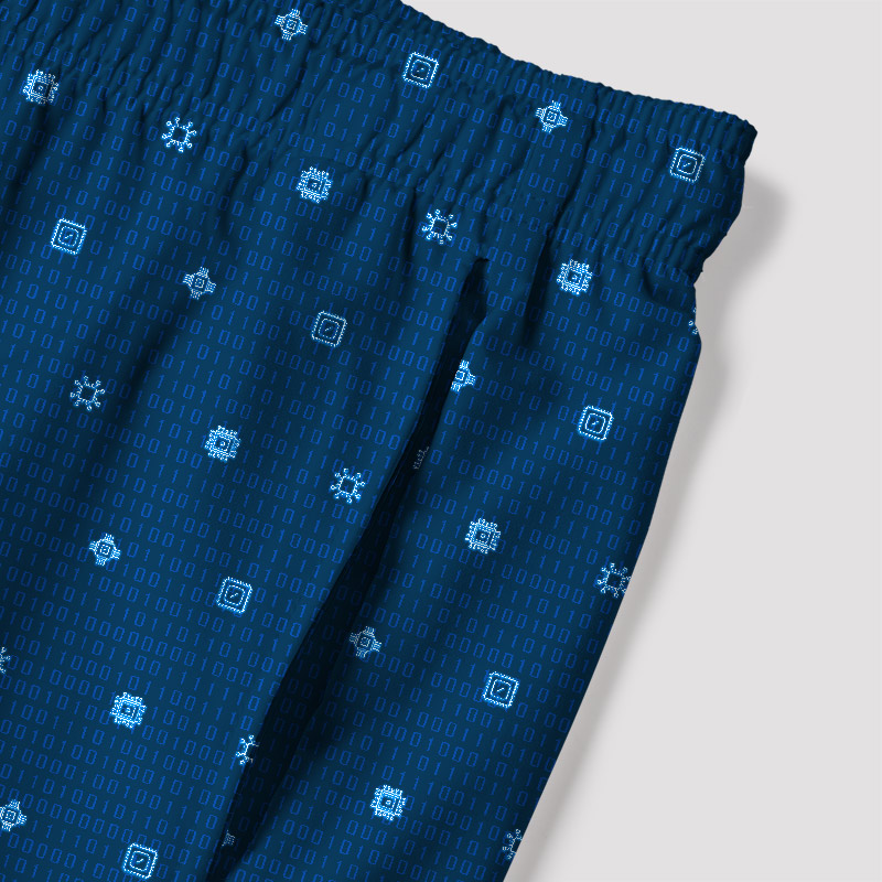 Code Circuit Geek Hawaiian Swim Trunks