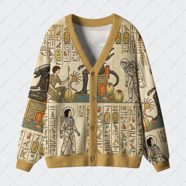 Cosmic Alien Geek Ugly Cardigan Sweaters 