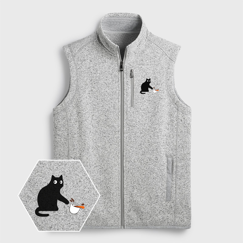 Playful Cat Geek Sweater Fleece Vest