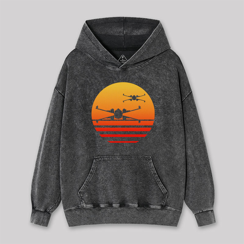Sunset Wing Starfighter Washed Hoodie
