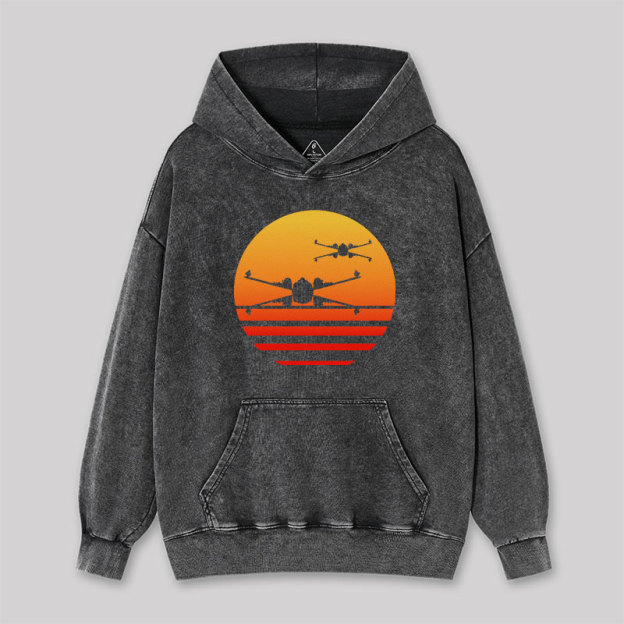 Sunset Wing Starfighter Washed Hoodie