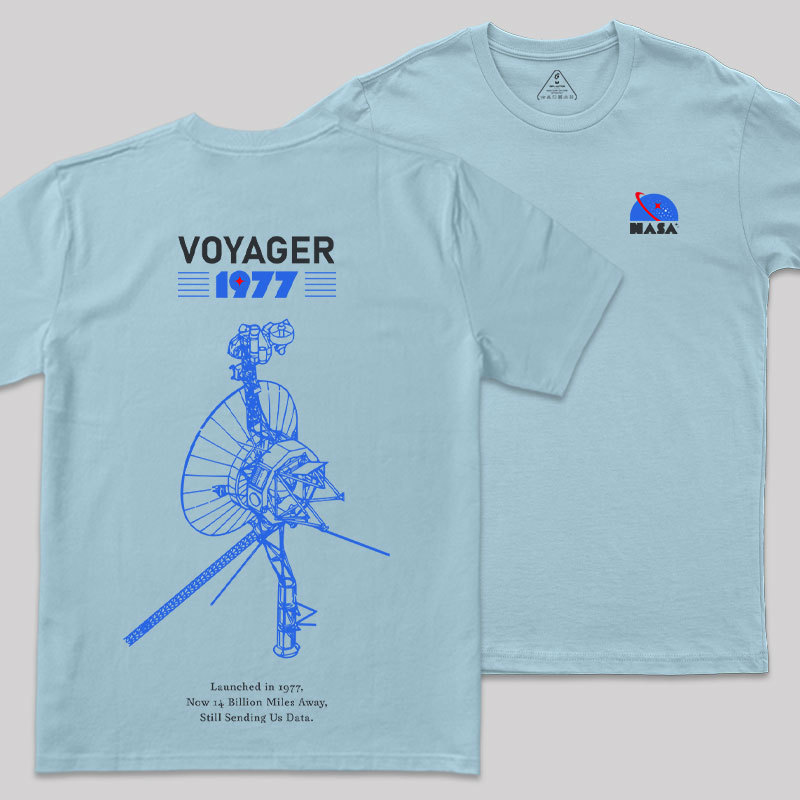 VOYAGER 1977 Front and Back Printing Geek T-Shirt