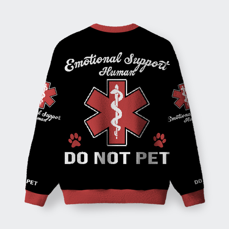Emotional Support Human Fuzzy Fleece Sweatshirt