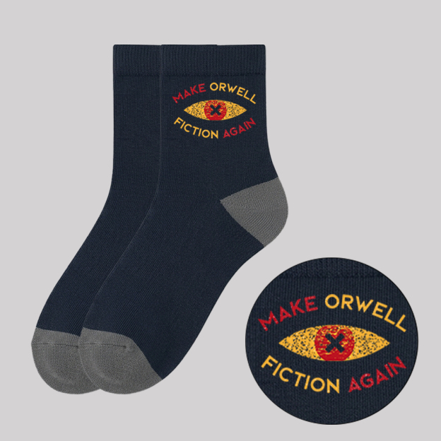 Make Orwell fiction again Geek Cotton Daily Socks