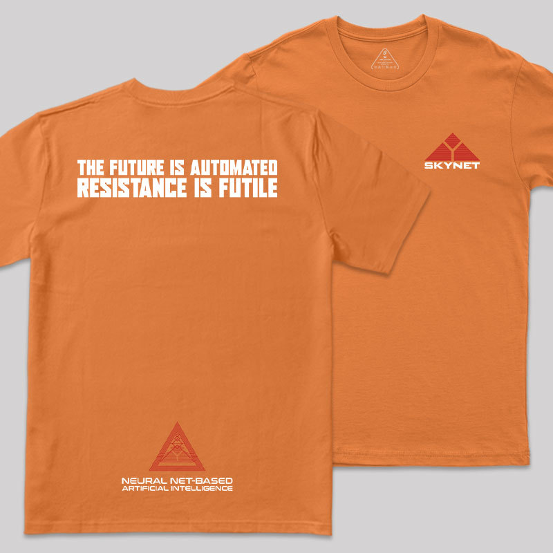 Skynet Front And Back Printing Geek T-Shirt