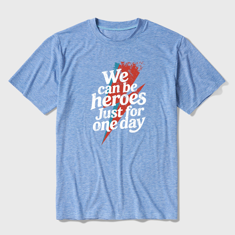 We Can Be Heroes Just For One Day Ultra Soft Heather Tee