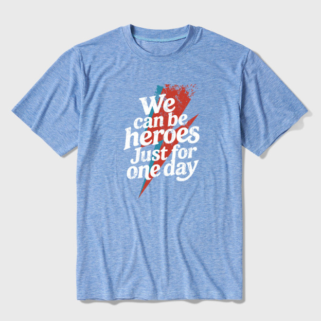 We Can Be Heroes Just For One Day Ultra Soft Heather Tee