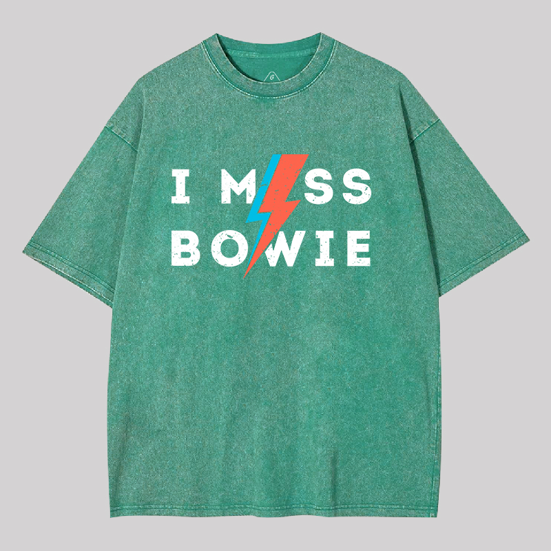 I Miss Bowie Geek Washed T-shirt