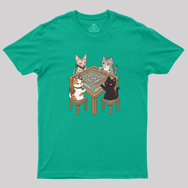 Cat Mahjong Geek T-Shirt