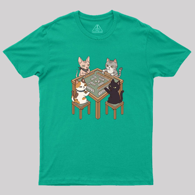 Cat Mahjong Geek T-Shirt