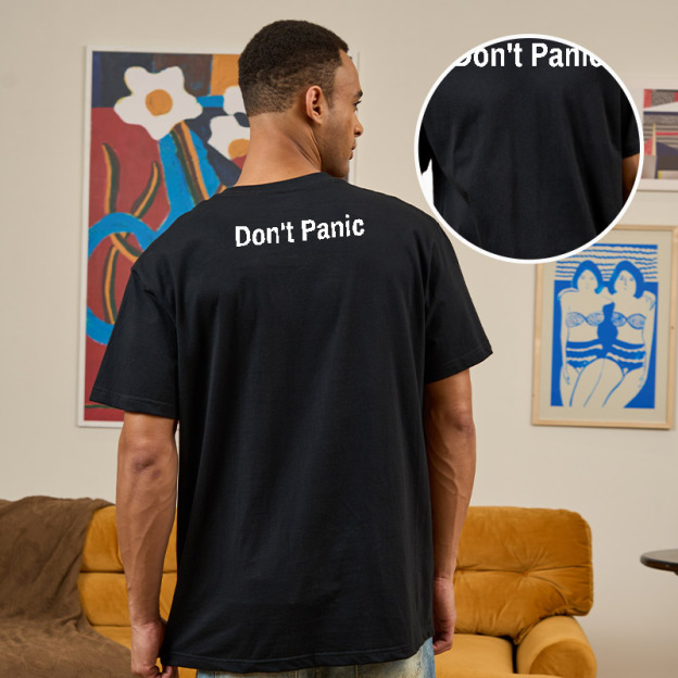 Don't Panic Front and Back Printed T-Shirt