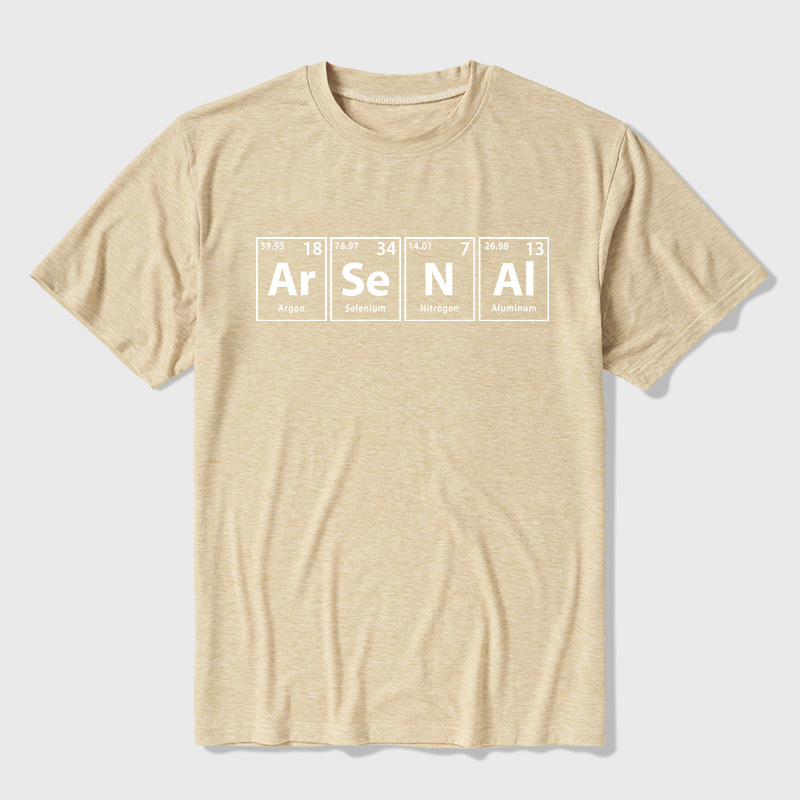 Arsenal (Ar-Se-N-Al) Periodic Elements Spelling Ultra Soft Heather Tees