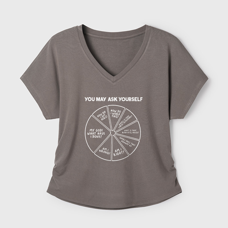 You May Ask Yourself Geek Dolman Sleeve V-Neck Shirt