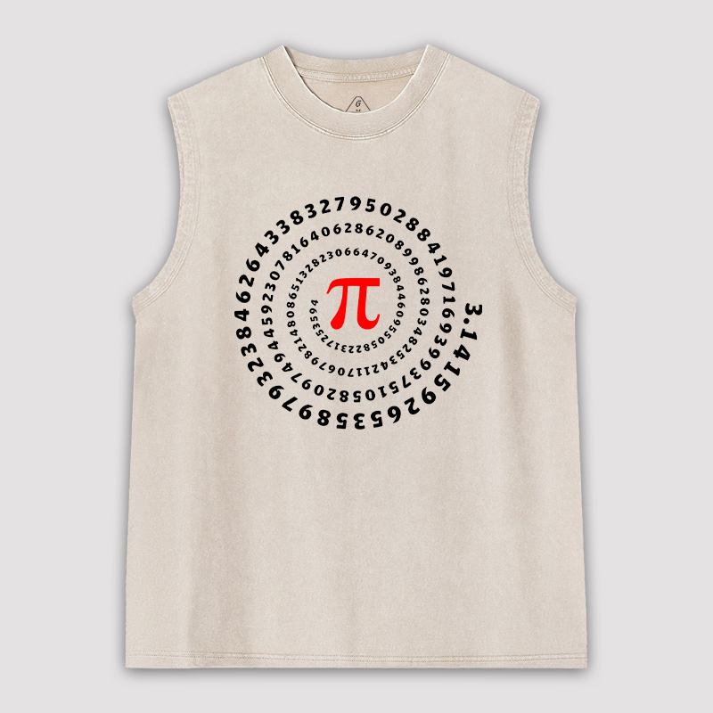 Pi Science Number Sequence Unisex Washed Tank