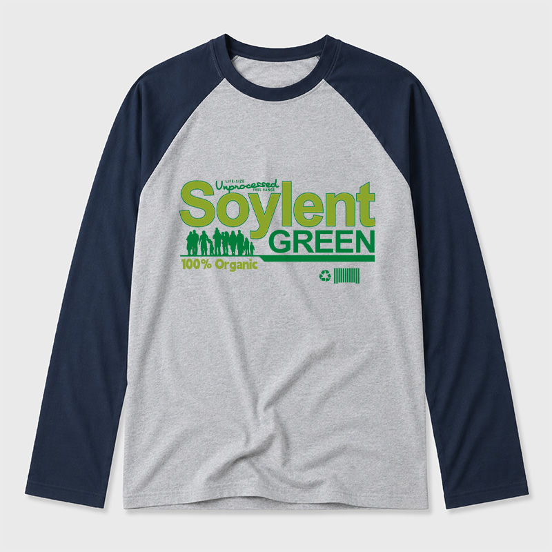 Soylent Green Geek Retro Raglan Long-Sleeve Tee