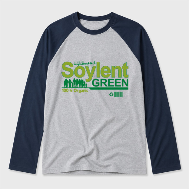 Soylent Green Geek Retro Raglan Long-Sleeve Tee