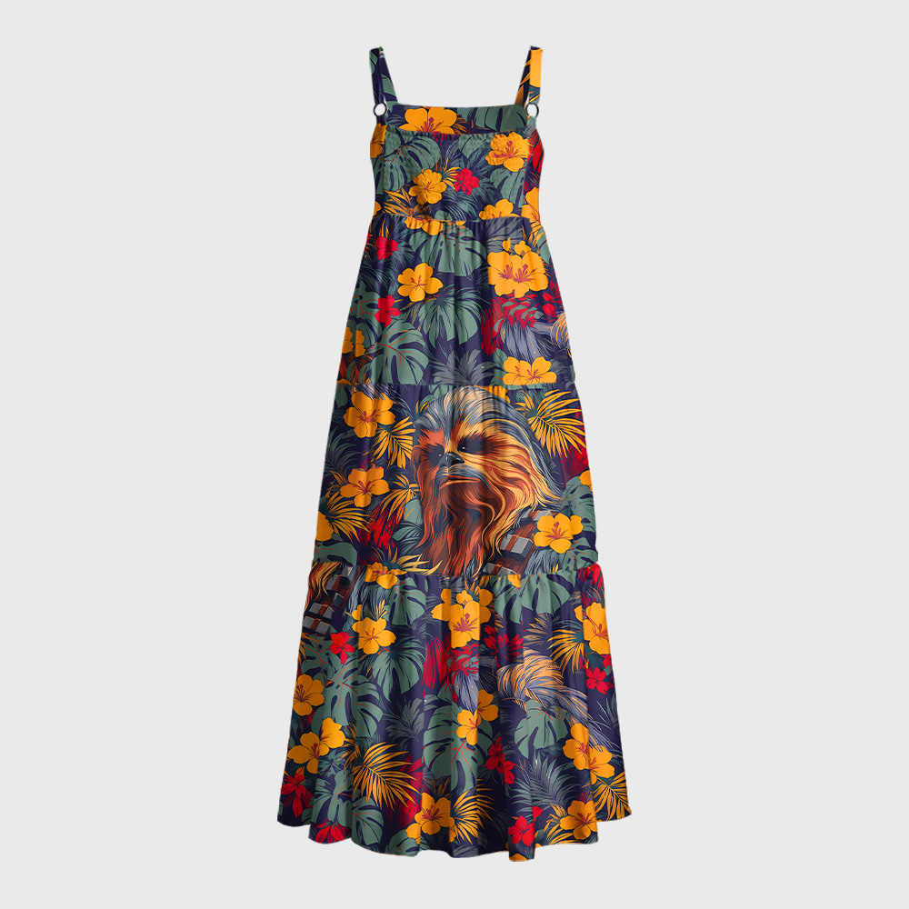 Chewie Flowers and Trees From Geek Tiered Cami Maxi Dress