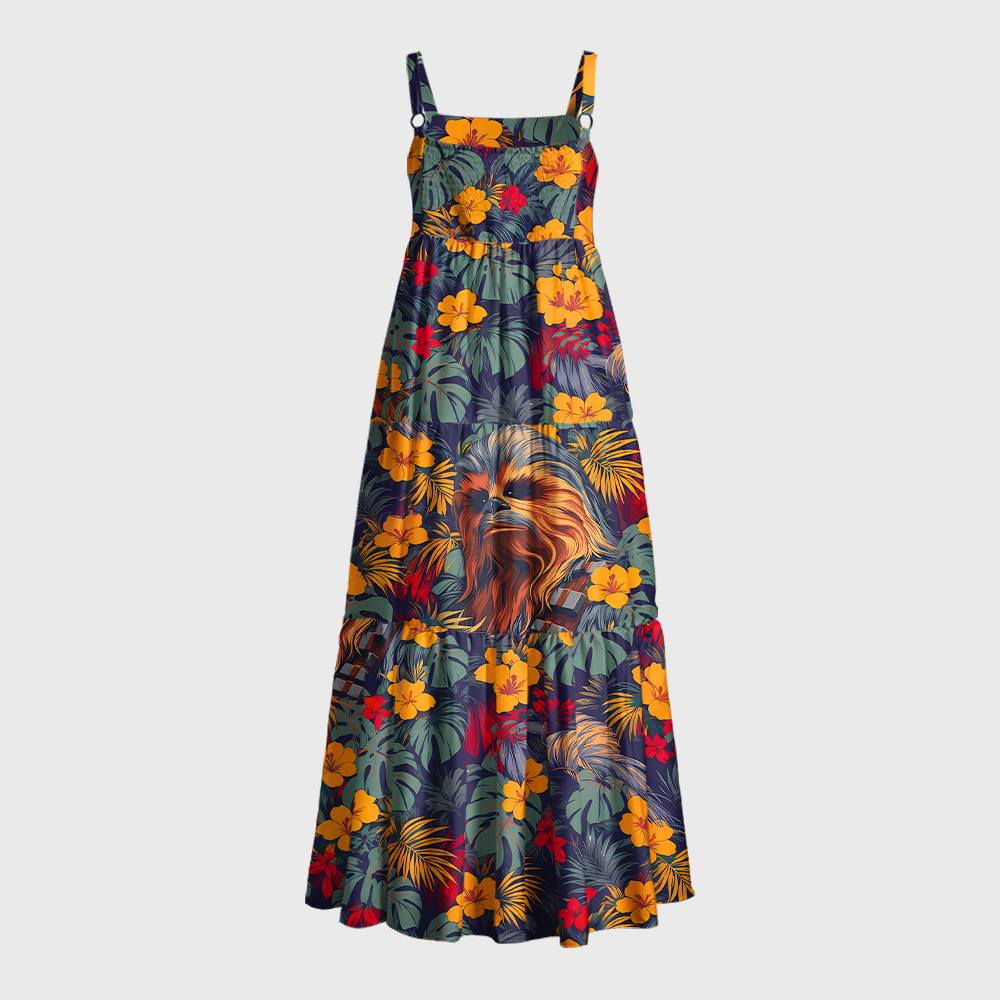 Chewie Flowers and Trees From Geek Tiered Cami Maxi Dress