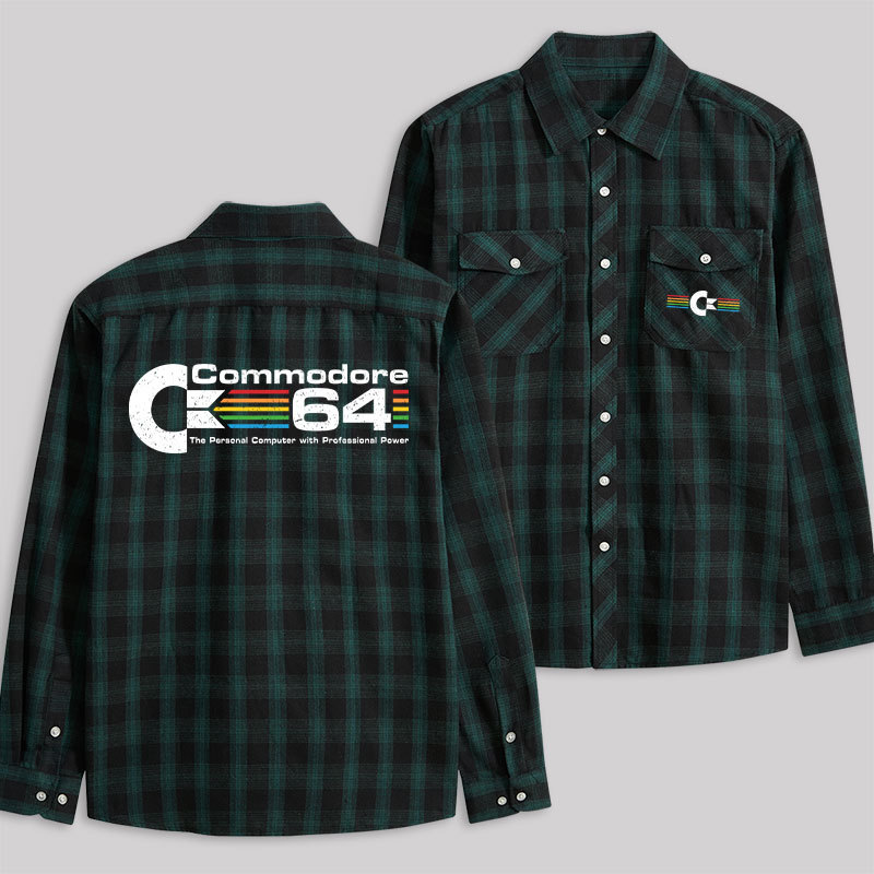 Commodore 64 Plaid Flannel Shirt