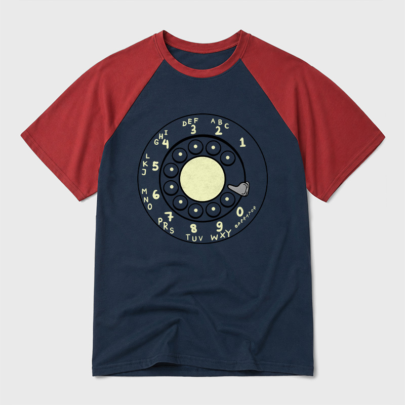 Rotary Dial Geek Retro Raglan T-Shirt