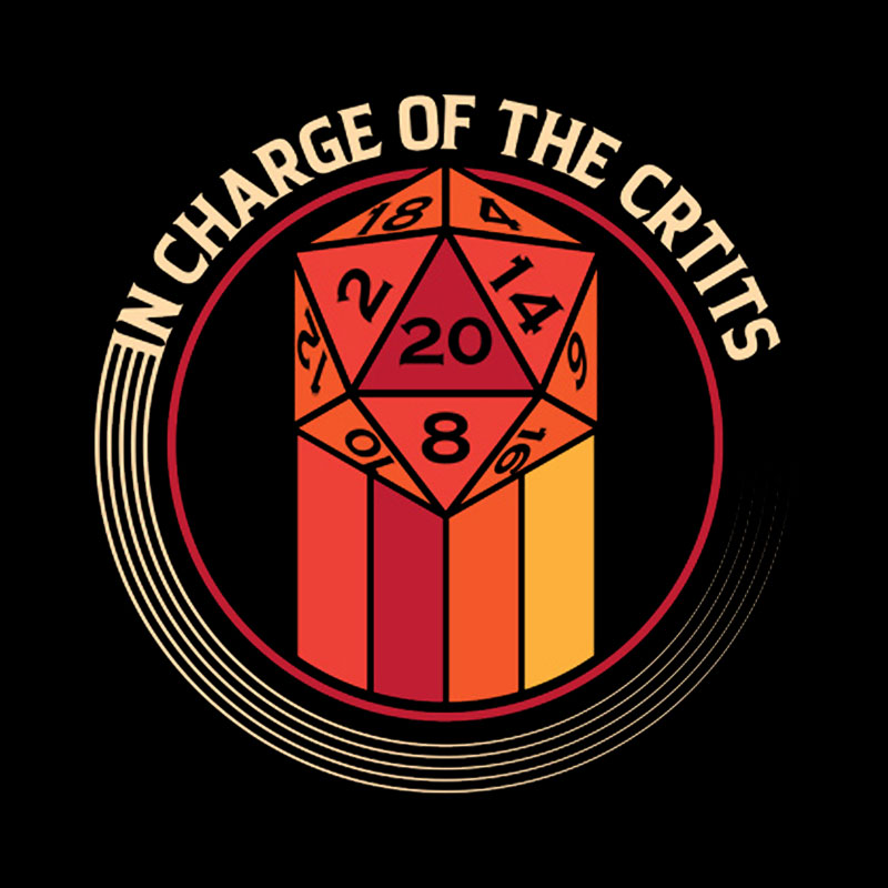 In Charge of the Crits D20 Retro Geek T-Shirt