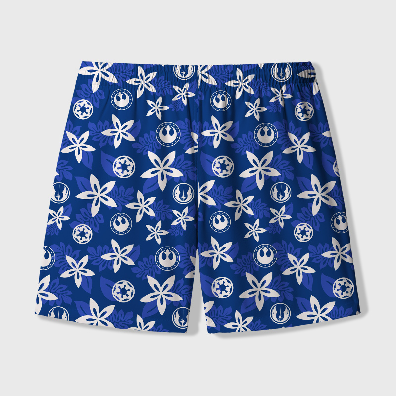Rebel and Empire Blue Hawaii Geek Hawaiian Swim Trunks