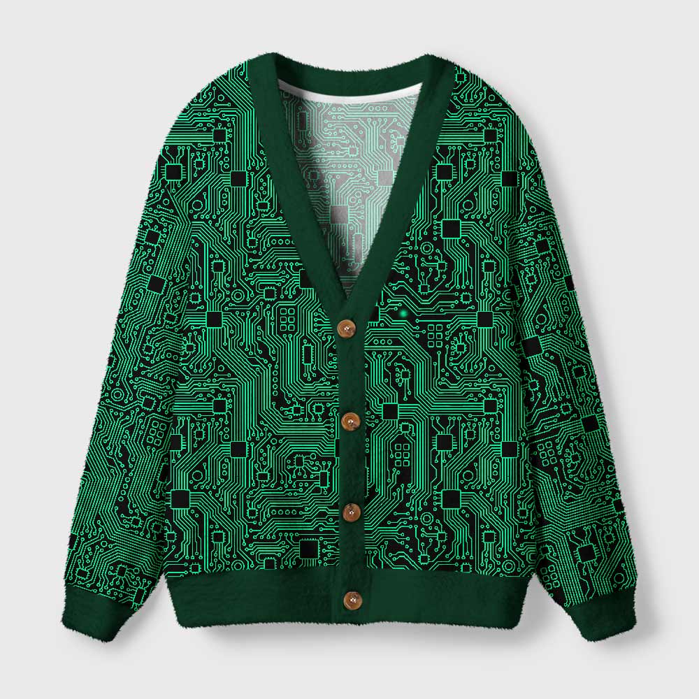 Computer Circuit Board Geek Ugly Cardigan Sweaters