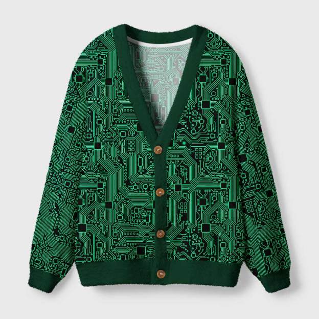Computer Circuit Board Geek Ugly Cardigan Sweaters