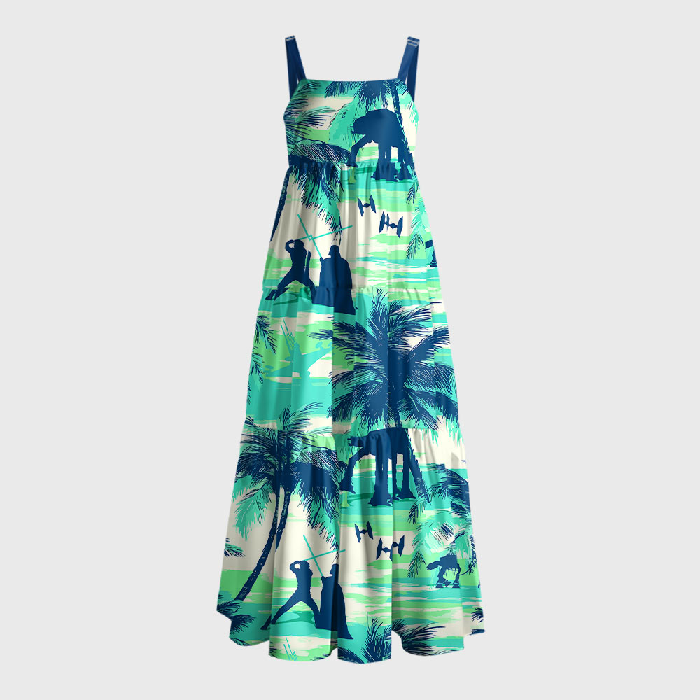 Sci-fi Space Wars Hawaii Geek Tiered Cami Maxi Dress