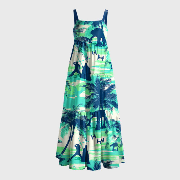 Sci-fi Space Wars Hawaii Geek Tiered Cami Maxi Dress