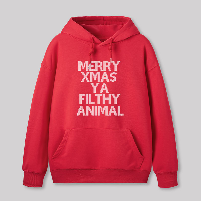 Merry Xmas Ya Filthy Animal Geek Hoodie