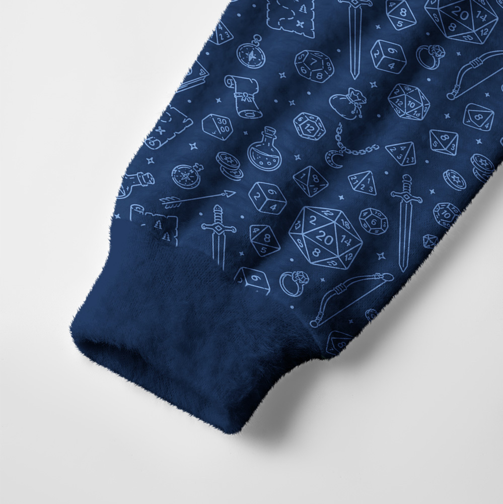 Navy RPG Adventure Line Art Geek Ugly Cardigan Sweaters