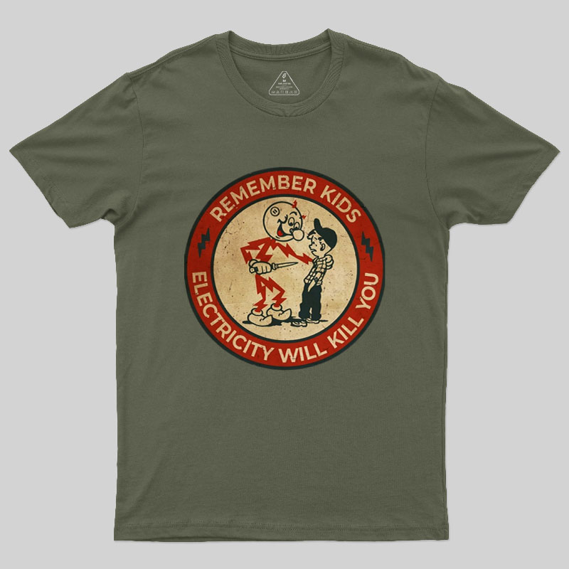 Electricity Will Kill You Kids Geek T-Shirt